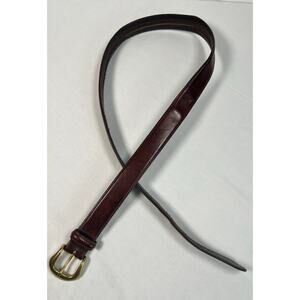 L.L. Bean Brown Leather Belt Hidden Zipper‎ Pouch Mens Size 40